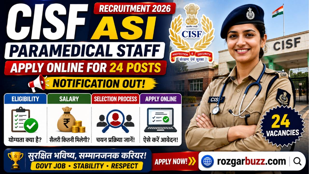 CISF ASI Paramedical Staff Recruitment 2026