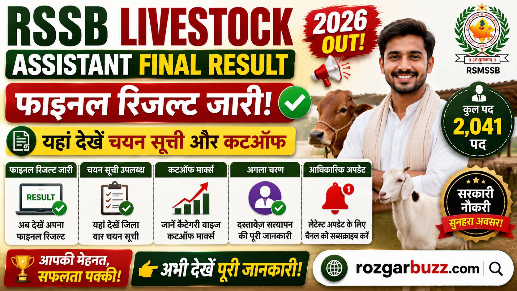 RSSB Livestock Assistant Final Result 2026